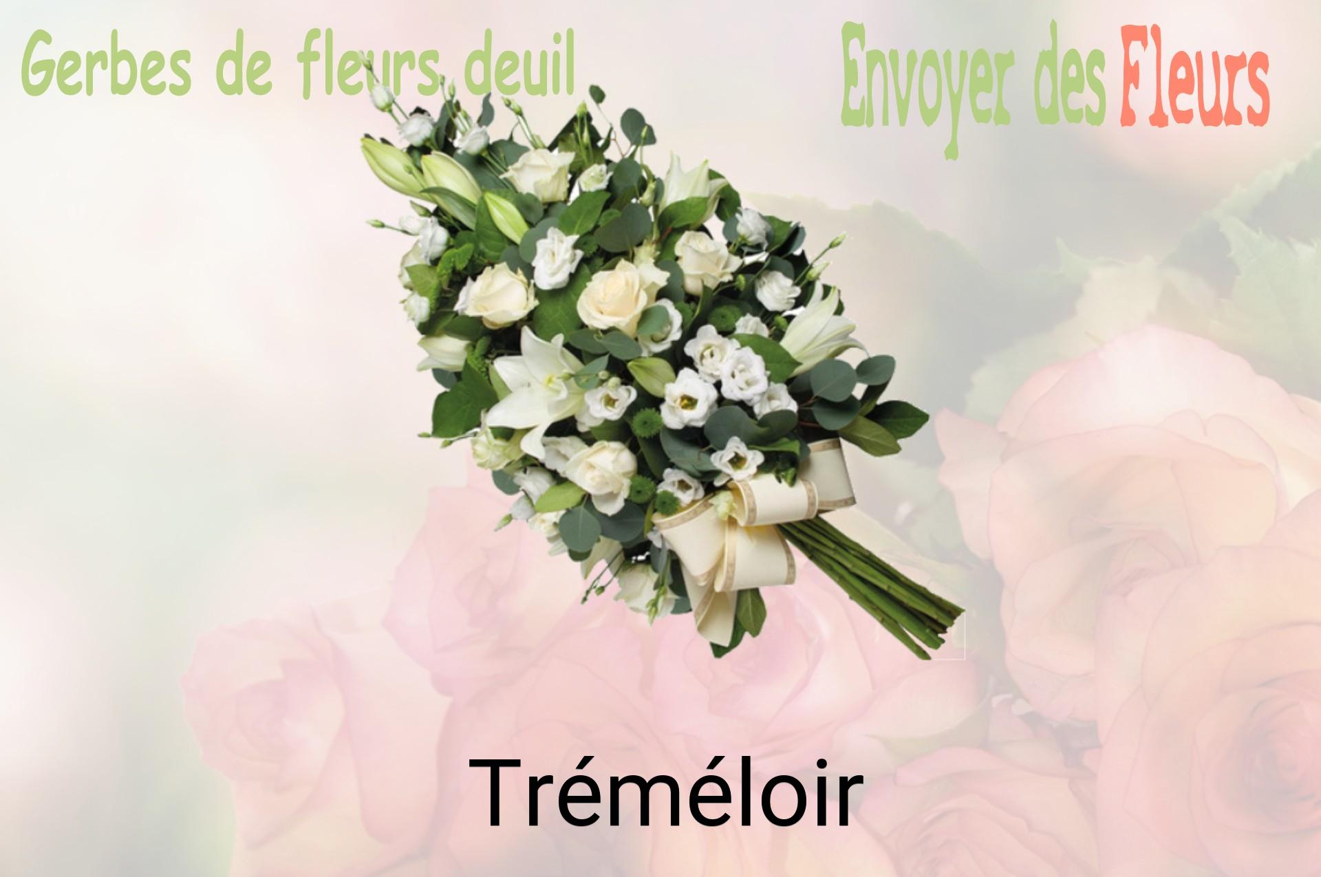 Gerbe de fleurs de deuil livrée à Tréméloir